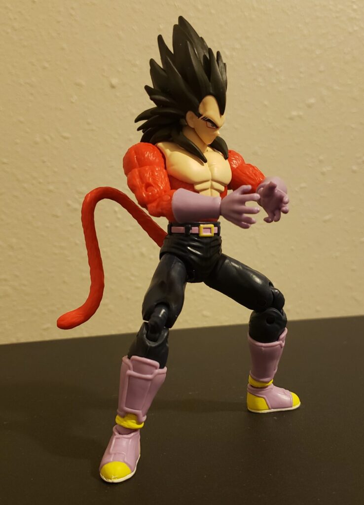 Vegeta posed as though charging an energy blast.